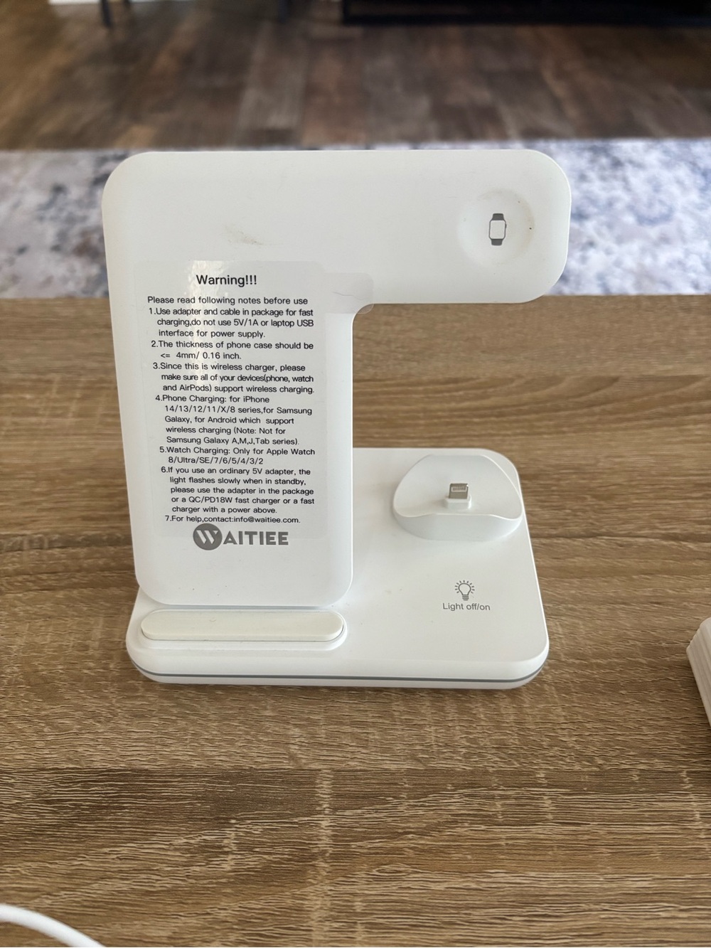 3-in-1 White Wireless Charging Stand